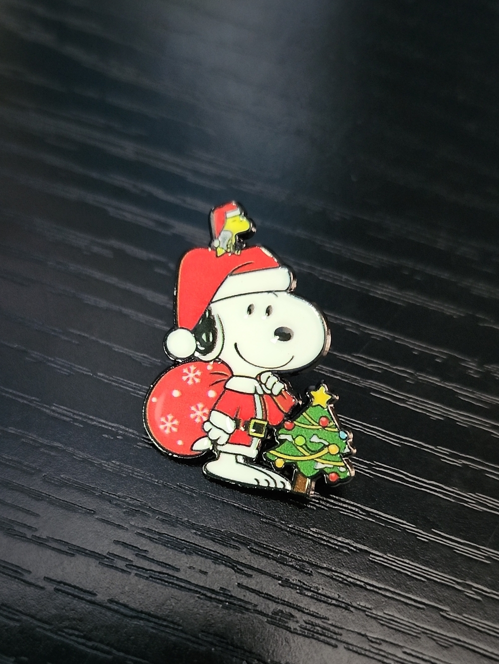 Snoopy Holiday Enamel Pin - Red & Green